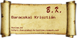 Baracskai Krisztián névjegykártya